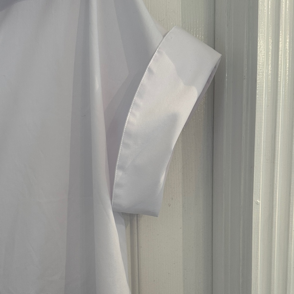 Elegant White Women's Button Down Shirt - Picture 3 of 7